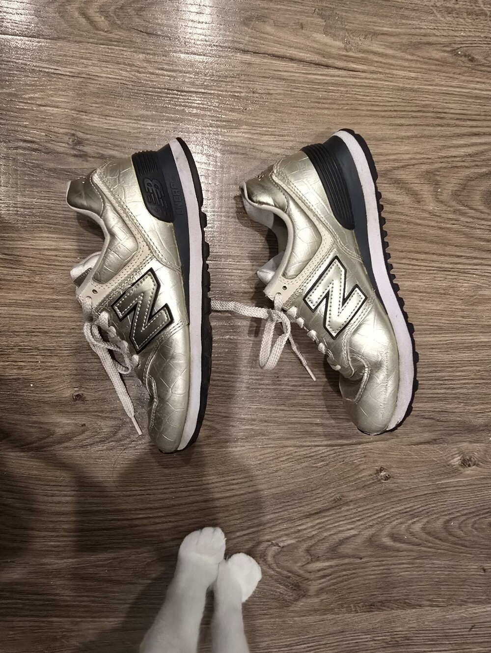 new balance metallic sneakers